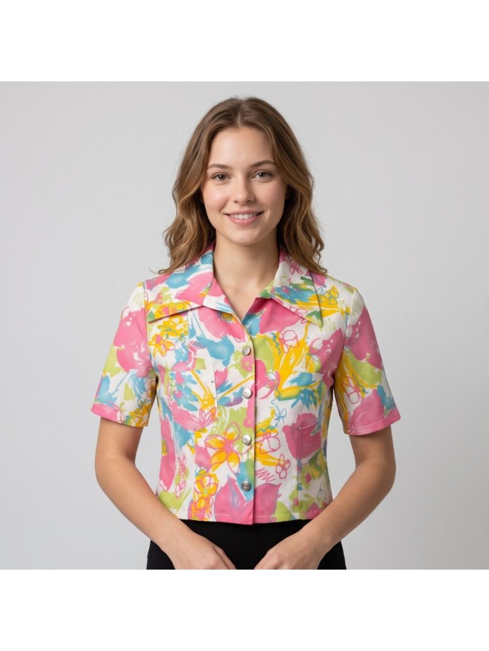 Unbranded Women's Floral Print Cropped Jacket in size Small